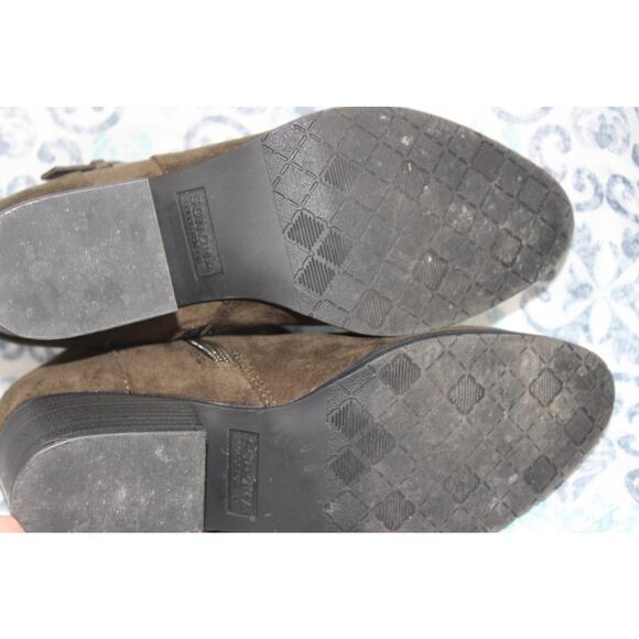 Sonoma Ankle Boot Womens Esme Olive 8.5M Suede Casual Block Heel Ortholite - Picture 7 of 10